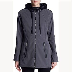 NWT Michael Kors Hooded Hard Shell Zip Jacket